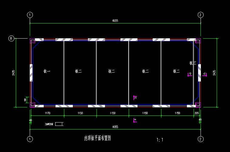 箱房内顶板平面布置设计图