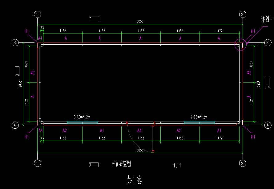 打包式集装箱活动房屋CAD设计图