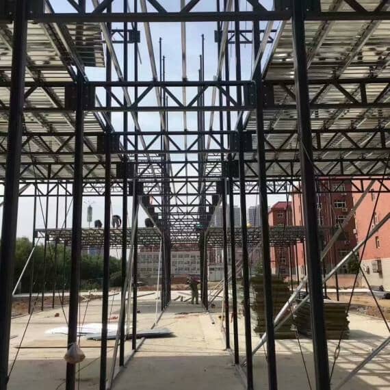 彩钢活动房钢骨架室内走廊图